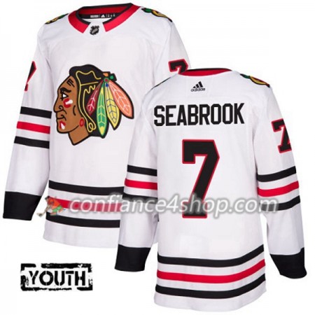 Adidas Maillot de Hockey Chicago Blackhawks Brent Seabrook 7 2017-2018 Blanc Authentic - Enfant